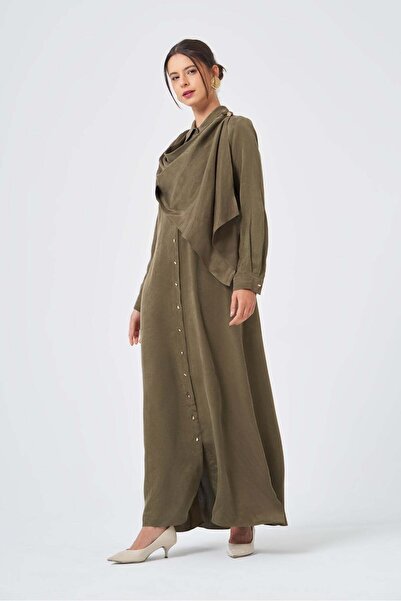 FTZ WOMEN Women's Silk Kupra Dress Khaki 31356