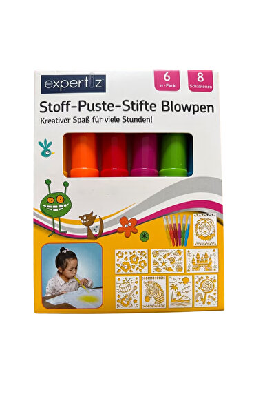 OEM 14-piece set, 6 blow pens and 8 Expertiz stencils, 3 years plus, cardboar...