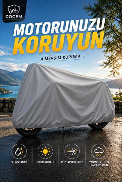 COCEM RKS LTR 125 Uyumlu Motosiklet Brandası Su Geçirmez UV Korumalı Gri
