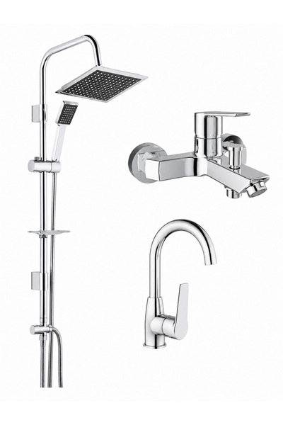 KALE MARE BANYO DÖNER LAVABO BATARYASI VE 53260 QUADRO DUŞ SETİ