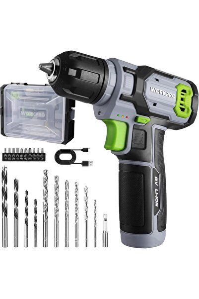 Workpro 8V Cordless Drill Driver Set, Electric Screwdriver 3/8" Keyless Chuck...