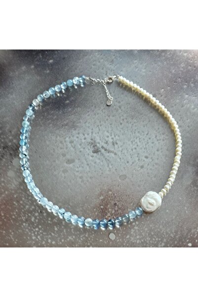 DRUZY Colier perle si acvamarin Alise#6