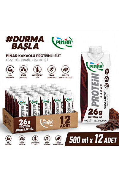 Pınar Kakaolu Proteinli Süt 500 ml x 12 Adet