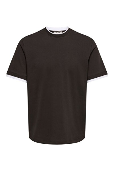 Only & Sons ONSDEAN RLX SS DOUBLE LAYER TEE Tricou maro pentru bărbați - 2204...