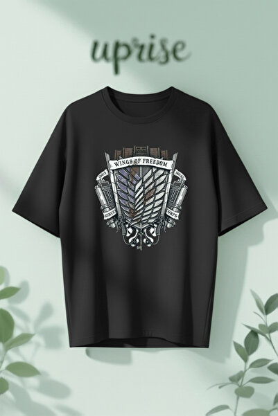 Vordevia Tricou oversize din bumbac cu imprimeu Attack On Titan Scouting Legi...