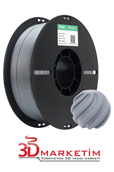 eSun PLA Basic Filament - Gümüş (1.75mm, 1kg)-3Dmarketim