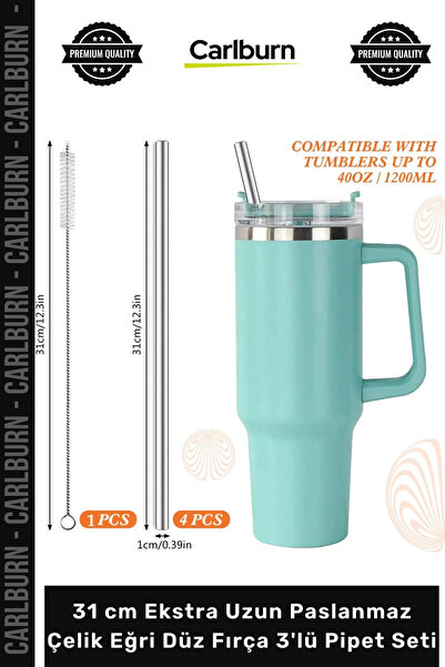 Carlburn # Pipetseti Thermos Cup Ecological 31 cm Extra Long Stainless Steel ...