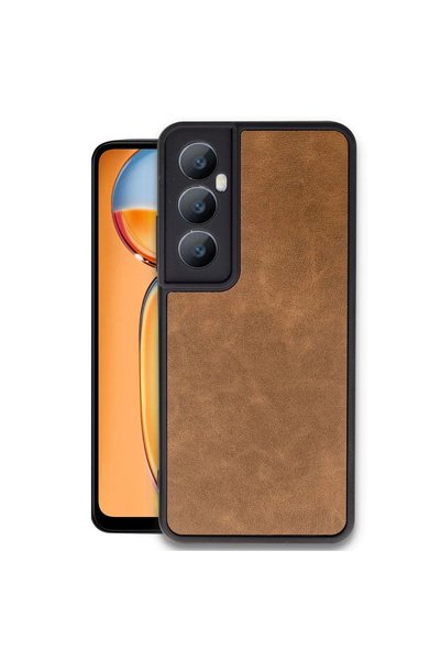OEM Realme C65 Case Aras Leather Cover - Tan