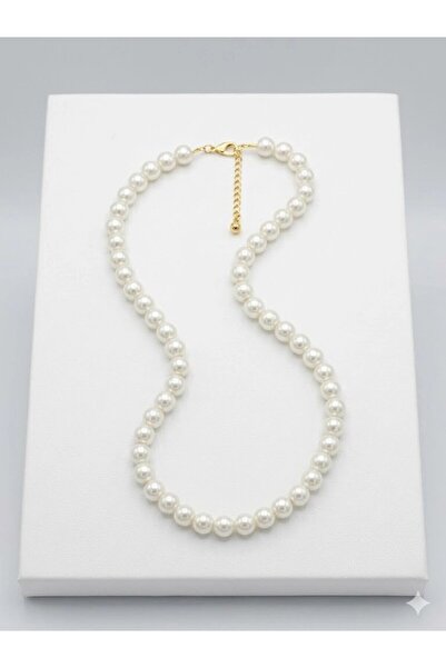 ALVERA COLLECTION White Culture Pearl Necklaces 40+5 cm - Kl0299