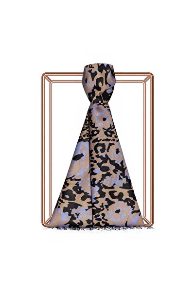 ipekevi Wild Rose Patterned Silk Shawl 09408-Mink