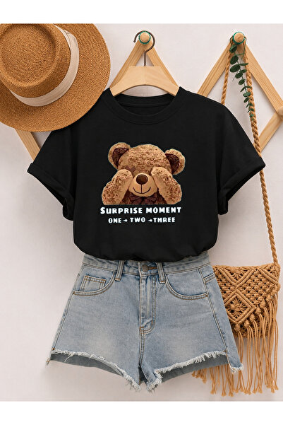 Trend Sizde Tricou unisex negru cu imprimeu Subrise, cu gât rotund