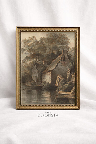 HOME DEKORİSTA Vintage ManzaraÇerçeveli CAMSIZ Tablo – Vintage Sanat Baskı, Ç...