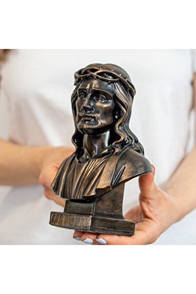 ZupZup Bust Iisus Hristos, Statueta Decorativa Religioasa cu Coroana de Spini...