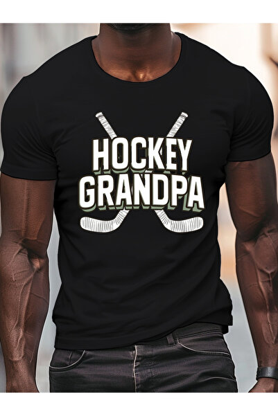 yiou trendy clothing تي شيرت رجالي من القطن الخالص مطبوع عليه Grandpa Print م...