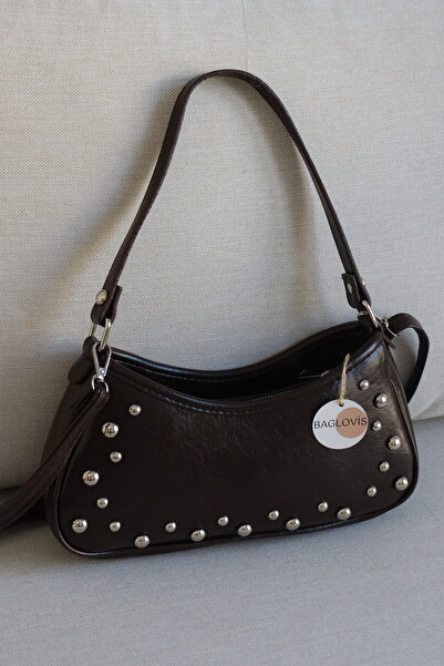 Women's Handbag with Trojan Detail Curved Bagpipe Model Stylish and Modern Handbag En28 Size14