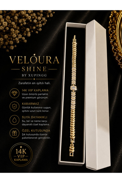 XUPING JEWELRY Veloura Shine Kadın Bileklik - 14K VİP Altın Kaplama - Özel Ku...
