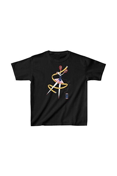 Mariposa Secret Unisex Kids Printed T-Shirt - Black