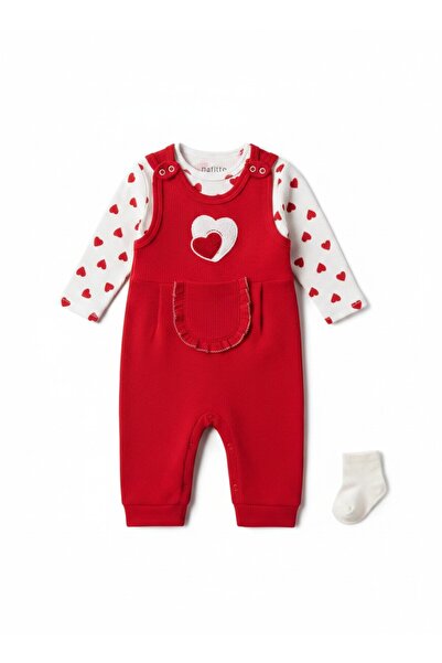 Mou&Kou Waffle Fabric Badili Slopet Baby Set with Socks Gift 3-6-9 Months