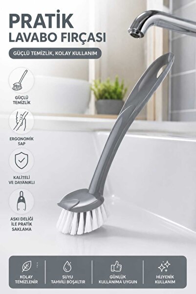 Herza House Pratik Lavabo Banyo Mutfak Evye Temizleme Fırçası