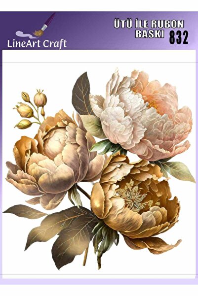 LİNEART Iron-On Rubon Transfer Printing for Wood & Fabric Transfer No:Rb832-3...