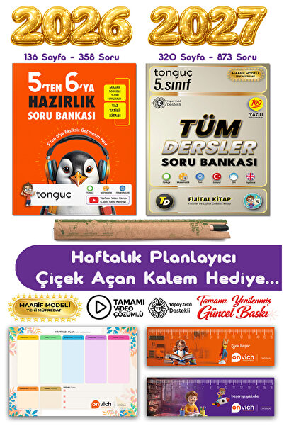 Tonguç Yayınları 6. Sınıf 5 ten 6 ya Hazırlık Soru Bankası - 5. Sınıf Tüm Der...