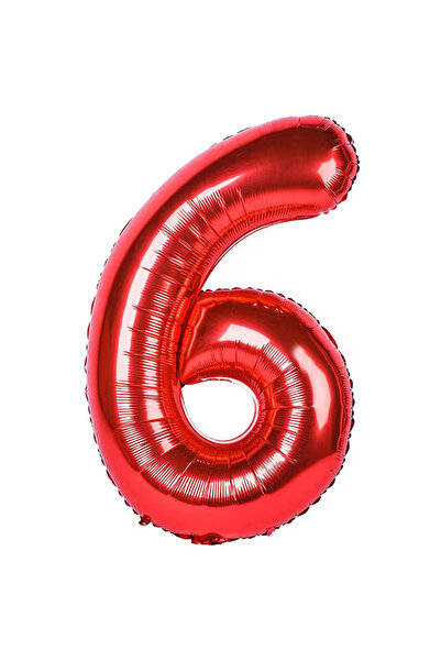 Balonsan 40" Red -6- Age Number Foil Balloon 100 cm