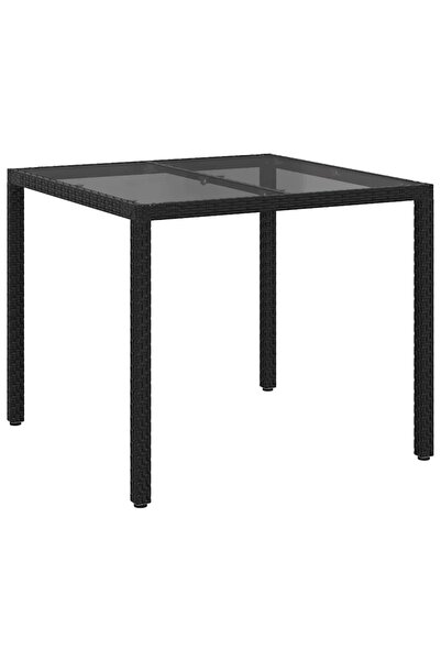 vidaxl Black Garden Table 90 x 90 x 75 cm Polyrattan