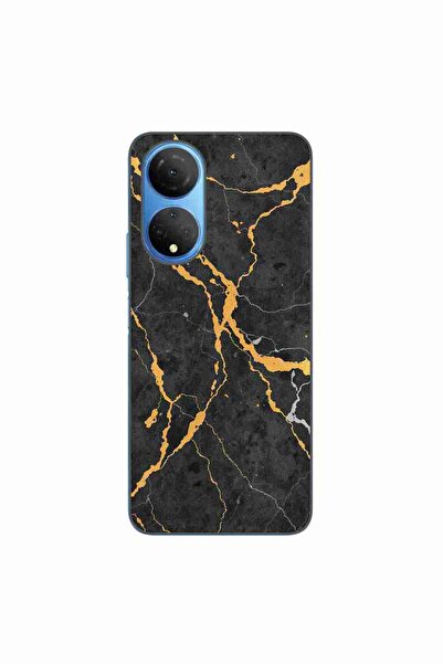 OEM Husa compatibila cu Honor X7 Silicon Gel Tpu Model Noir Gold Marble
