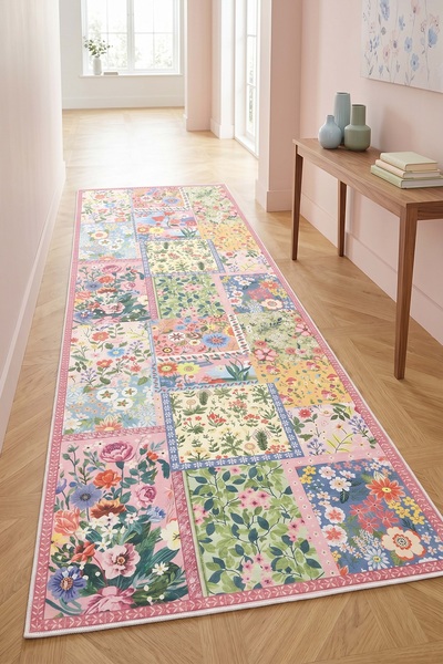 Olverno Home Makinede Yıkanabilir Kaymaz Taban Leke Tutmaz Dijital Salon Halı...