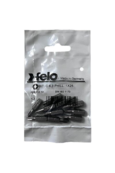 FELO Set de 10 biți Philips cu profil industrial, C6.3, PH1, 25mm