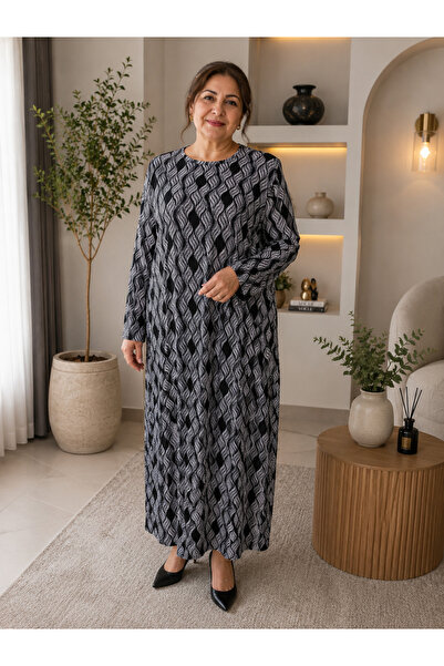 MK MODA BAŞAK BÜYÜK BEDEN PAMUK ELBİSE