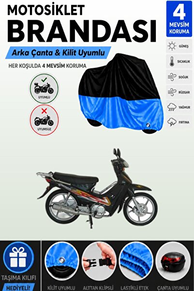 Cemku Double Black Top - Blue Bottom, Rear Bag Compatible Mondial 100 Ukh Mot...