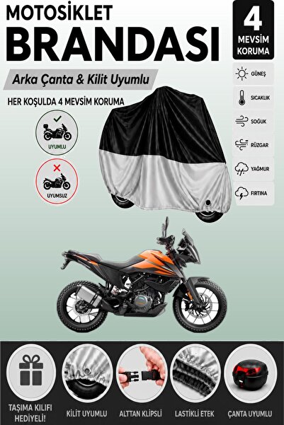 Cemku Double Black Top - Gray Bottom, Rear Bag Compatible Ktm 390 Adventure M...