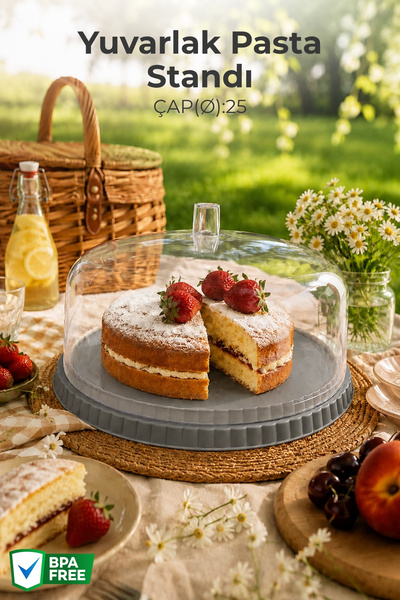 Nandy Home Covered Round Cake Stand Presentation Container Cake and Dessert S...