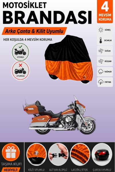 Cemku Double Black Top - Orange Bottom Harley-Davidson Flhtk Electra Glide Ul...