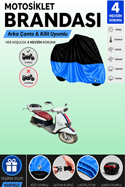Cemku Double Black Top - Blue Bottom, Rear Bag Compatible King Motor Yb-150T-...