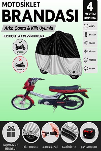 Cemku Double Black Top - Gray Bottom, Rear Bag Compatible Kanuni Moped Turbo ...
