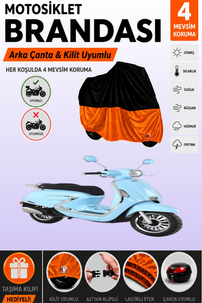 Cemku Double Black Top - Orange Bottom, Rear Bag Compatible Rks Bitter 50 Mot...