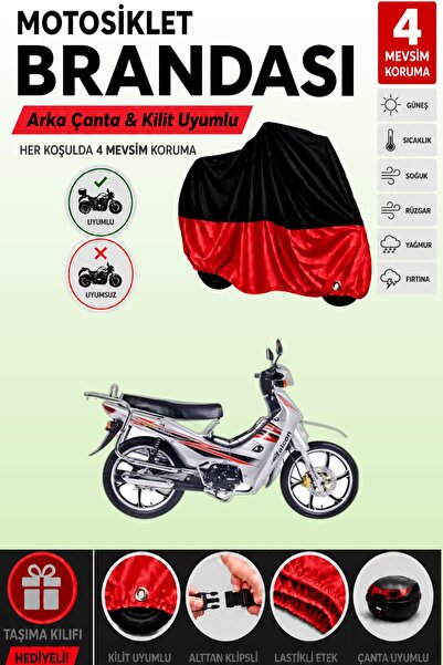 Cemku Double Black Top - Red Bottom, Rear Bag Compatible Falcon Magic 100 Mot...