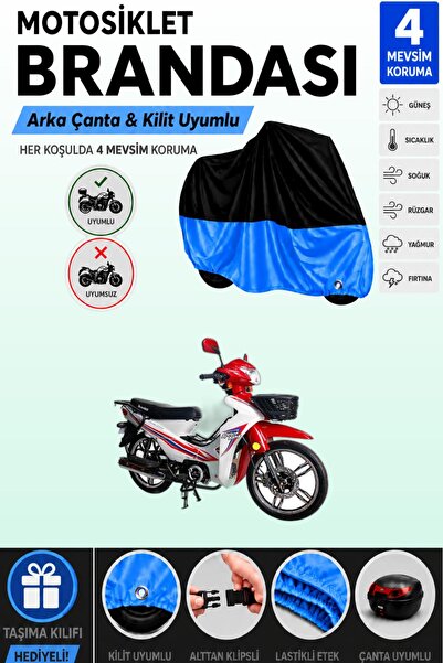 Cemku Double Black Top - Blue Bottom, Rear Bag Compatible Motolux Africa King...
