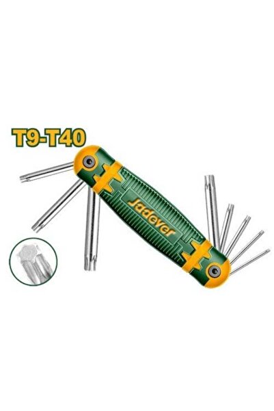 Jadever Folding Torx Allen Key - 8 Heads T9 to T40 - JDHK3281 - Compact and D...