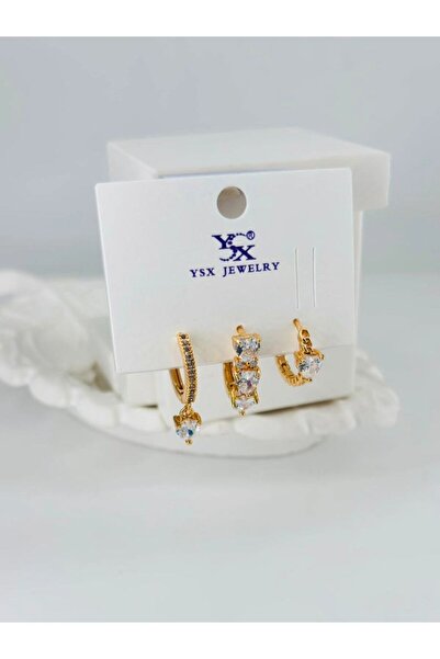atastore2017 Zircon Stone Triple Combination Earrings