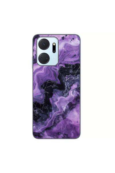 OEM Husa compatibila cu Honor X7a Silicon Gel Tpu Model Abstract Purple Marble