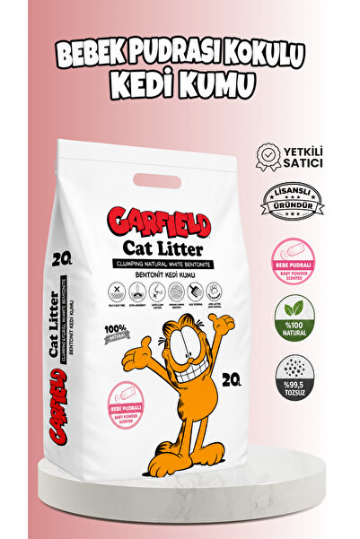 GARFIELD Bebek Pudra Kokulu Topaklanan Bentonit Kedi Kumu 20 LT