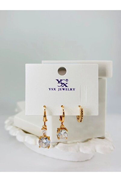atastore2017 Zircon Stone Triple Combination Earrings