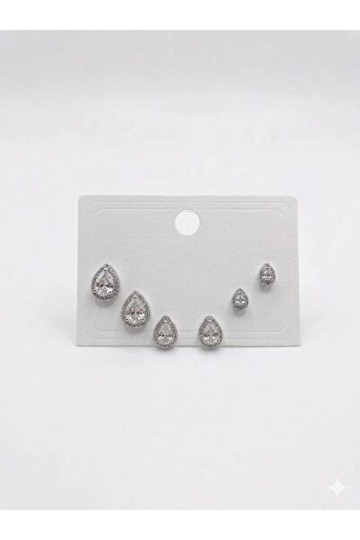 atastore2017 Water Drop Detailed Six-Piece Earrings