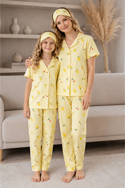 zahider Mother Daughter Cotton Lemon and Strawberry Pattern Sleep Band Summer...