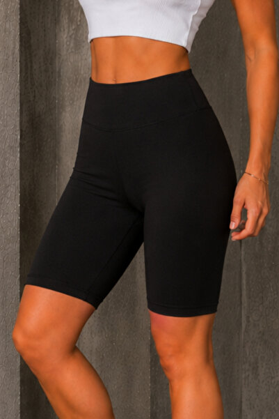 Freemen Women's Black Stretchy Shorts - High Waist Diver Fabric Casual Sports...