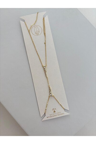 FASHION Özel Seri Üç Sıra Taşlı 14K Gold Renk Şahmeran