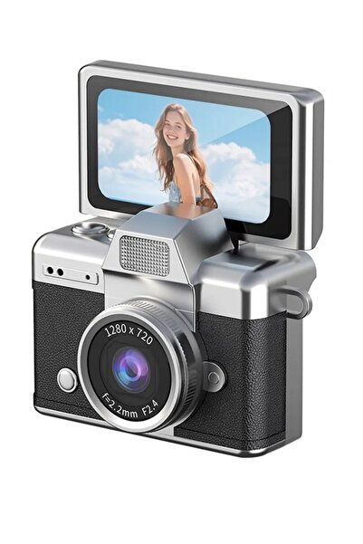 Tastech LK-027 Mini Dijital Kamera Küçük Katlanır 48MP Ekran Vlog Kamerası Se...